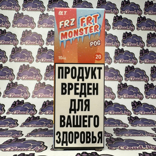 Fruit Monster Frozen Salt - POG - Тропический коктейль из апельсина, маракуйи и гуавы с кубиками льда 10мл. - 20мг/мл. купить в Минске