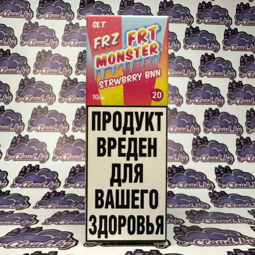 Fruit Monster Frozen Salt - Strawberry Banana - Клубника и банан с холодом 10мл. - 20мг/мл. купить в Минске