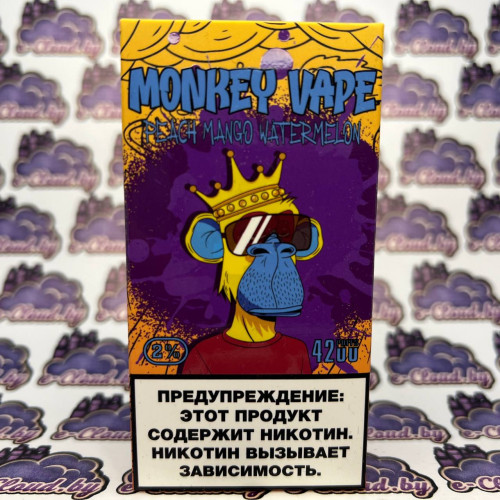 Одноразовый парогенератор Monkey Vape 4000 USB - Персик, манго, арбуз - 20мг/мл. Strong купить в Минске
