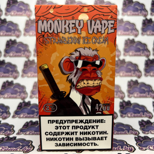 Одноразовый парогенератор Monkey Vape 4000 USB - Клубничное мороженное - 20мг/мл. Strong купить в Минске