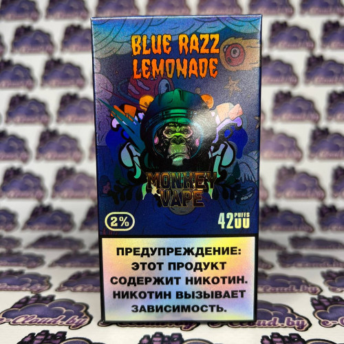 Одноразовый парогенератор Monkey Vape 4000 USB - Лимонад из голубой малины - 20мг/мл. Strong купить в Минске