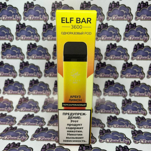 Одноразовый парогенератор Elf Bar 3600 USB (Оригинал) - Арбуз, лимон - 50мг/мл. купить