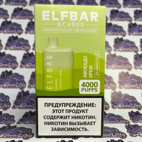 Одноразовый парогенератор Elf Bar 4000 USB (Оригинал) - Авокадо крем - 20мг/мл. Strong купить в Минске