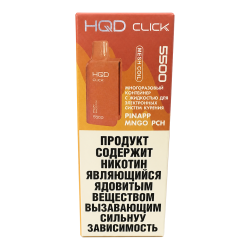 Картридж HQD Click — Ананас, манго и персик, 10 мл, 20 мг/мл