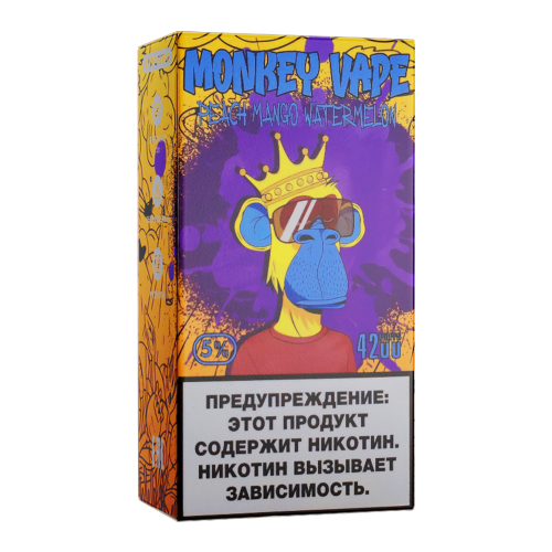 Одноразовый парогенератор Monkey Vape 4000 USB - Персик, манго, арбуз - 20мг/мл. Strong купить в Минске