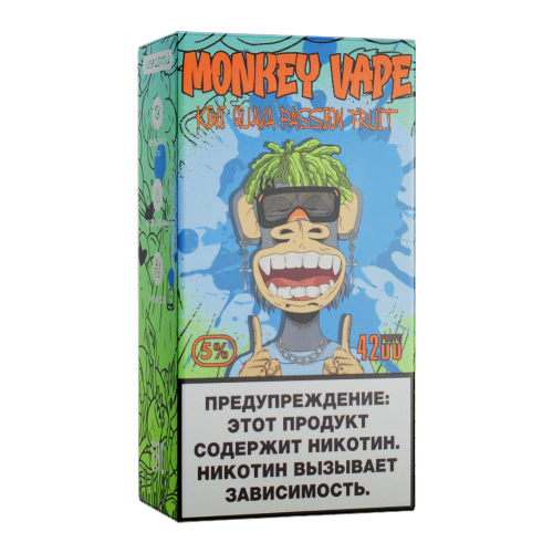 Одноразовый парогенератор Monkey Vape 4000 USB - Киви, маракуйя, гуава - 20мг/мл. Strong купить в Минске