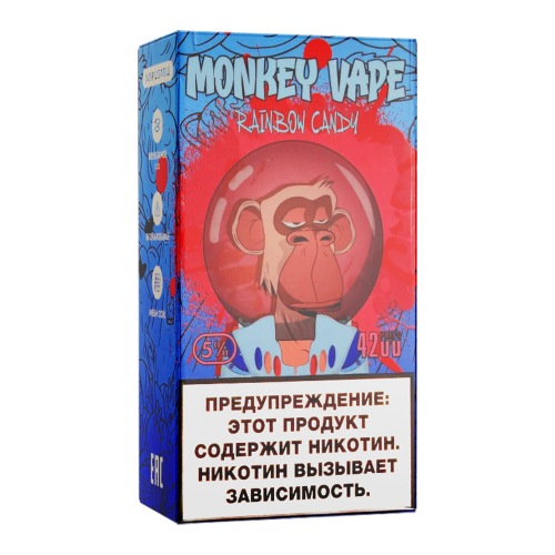 Одноразовый парогенератор Monkey Vape 4000 USB - Радужные леденцы - 20мг/мл. Strong купить в Минске