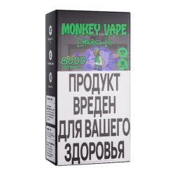Одноразовый парогенератор Monkey Vape 8000 USB - Энергетик, лед - 20мг/мл.